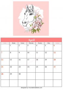 Blank April Calendar Template Printable Vector Header 2