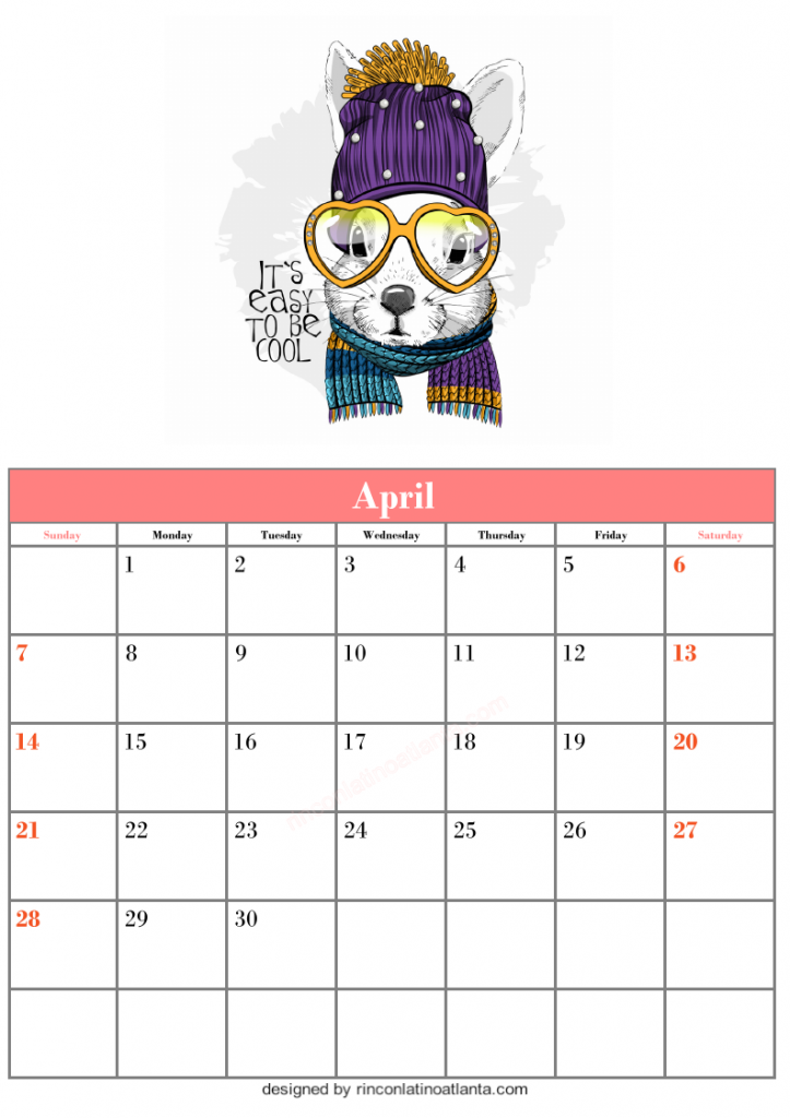 Blank April Calendar Template Printable | Calendar Template Printable