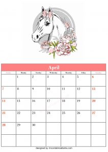 Blank April Calendar Template Printable Vector Header 5