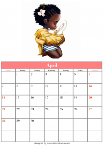 Blank April Calendar Template Printable Vector Header 5