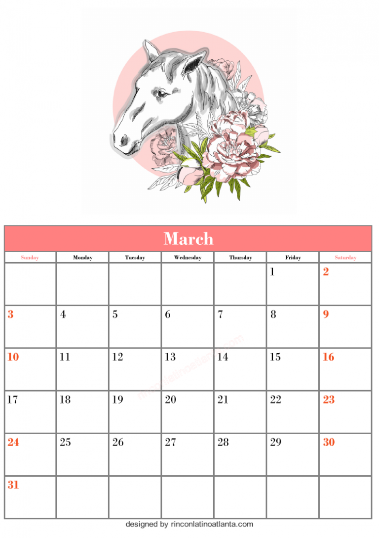 Free March Blank Calendar Printable | Calendar Template Printable