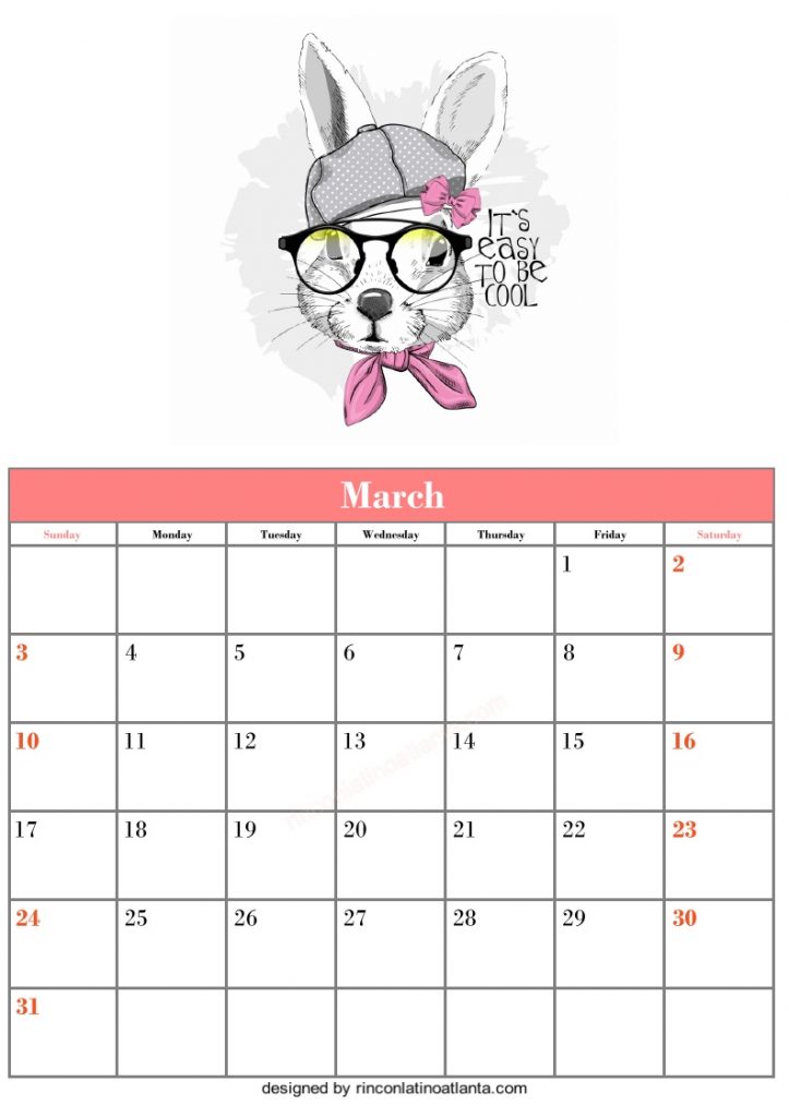 Free March Blank Calendar Printable | Calendar Template Printable