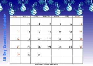 4 Unix Design 30 Day Countdown Calendar Printable Free Blue