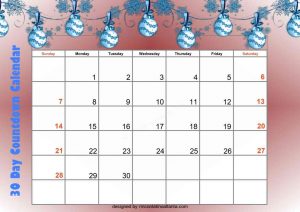 4 Unix Design 30 Day Countdown Calendar Printable Free Gradient Background