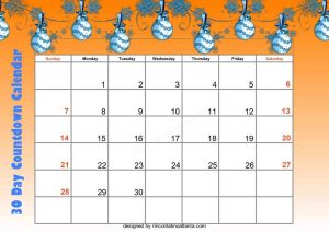 4 Unix Design 30 Day Countdown Calendar Printable Free Orange
