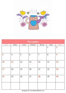 5 Blank November Calendar Printable Template Vector 4