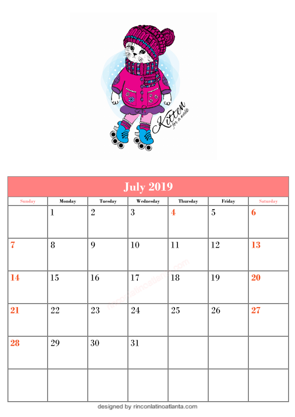 Blank July Calendar Printable Template – Calendar