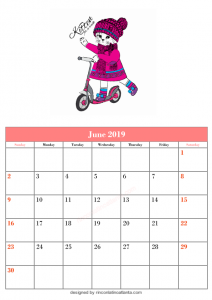 Blank June Calendar Printable Template 5 Design Example Free Vector 5