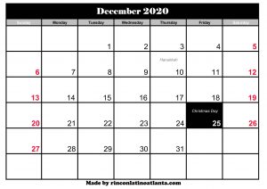 december 2020 calendar australia with holidays printable templat