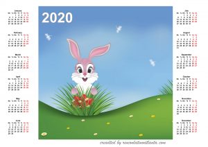 2020 Calendar Printable One Page Horizontal